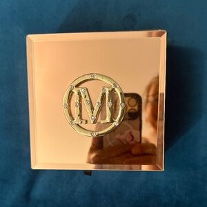 Elegant glass covered Jewelry Box hinged velvet lined 5x5.